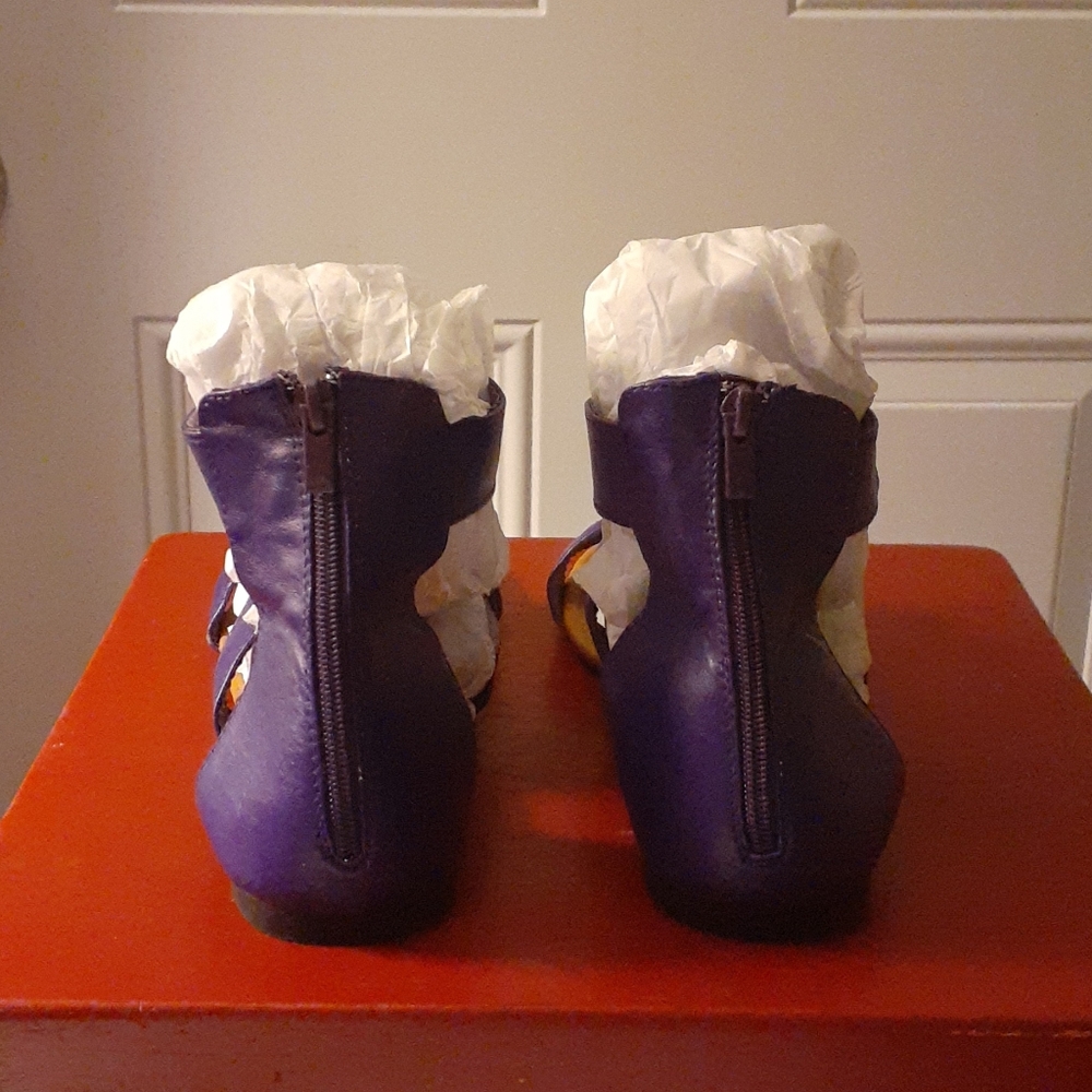 Max Collection faux leather purple gladiator sandals Size 12 - Picture 3 of 10